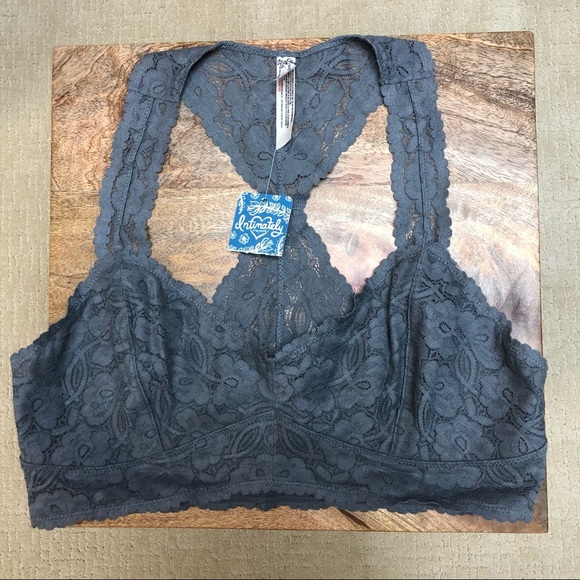 FREE PEOPLE Gray Galloon Lace Racerback bralette - Picture 3 of 11